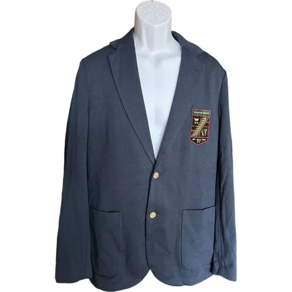 NWT Mens Houston White Crested Collegiate Navy Blazer Dress Suit Jacket  - Sz M